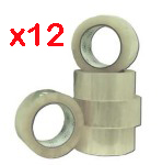 Clear Box Parcel Packing Stiocky Tape - 50m Long 48mm wide - BULK 12 rolls